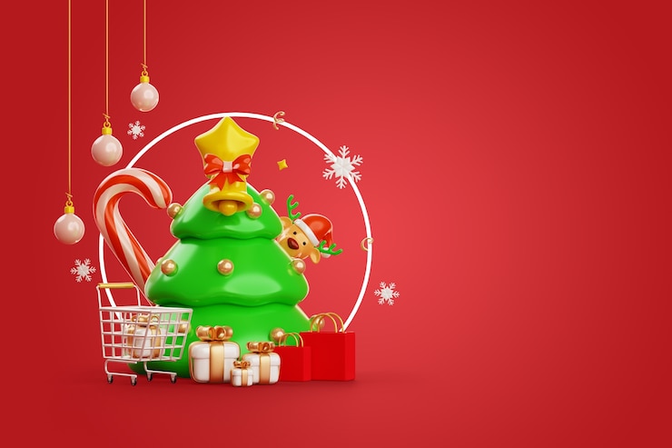 PSD gratuito fondo 3d para la celebración de la temporada de navidad