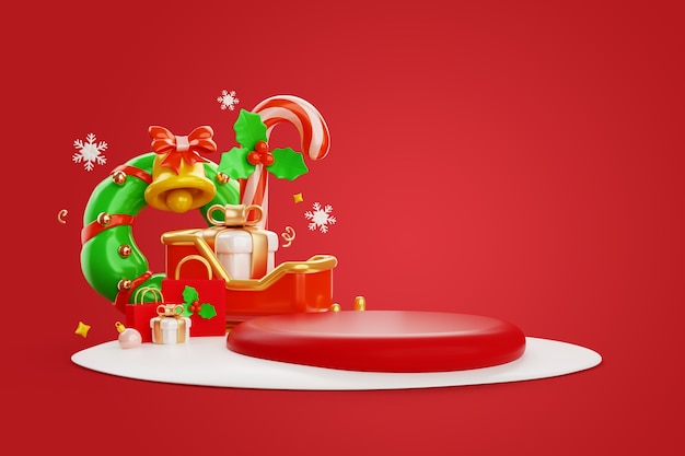 Fondo 3d para la celebración de la temporada navideña.