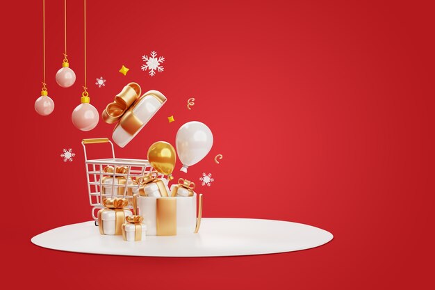 Fondo 3d para la celebración de la temporada navideña.