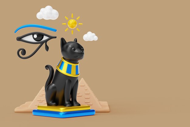 Fondo 3d con elementos del antiguo Egipto.