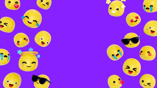 PSD gratuito fondo 3d con emojis