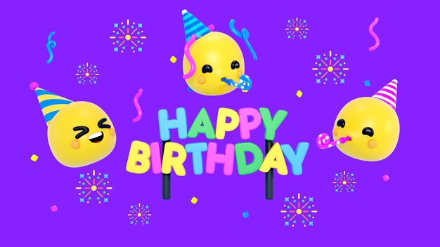 fondo 3d con emojis