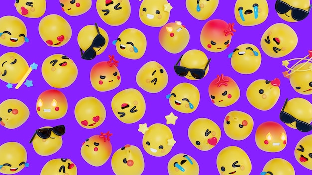 fondo 3d con emojis