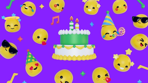 Fondo 3d con emojis