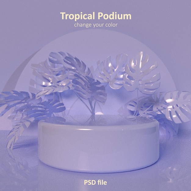 Fondo 3D de podio tropical