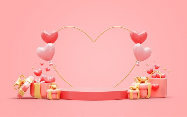 Fondo 3d con venta del día de san valentín