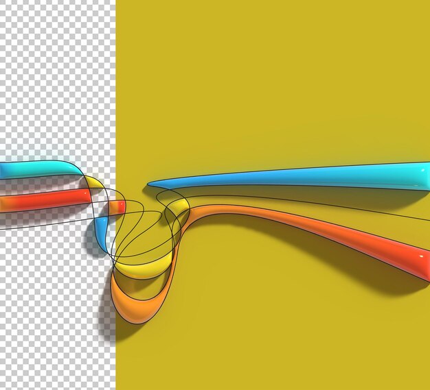 Fondo abstracto Ilustración digital en 3D Cartel diseño de Psd transparente