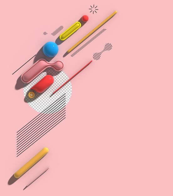 Fondo abstracto Ilustración digital 3d Diseño de carteles Psd transparente