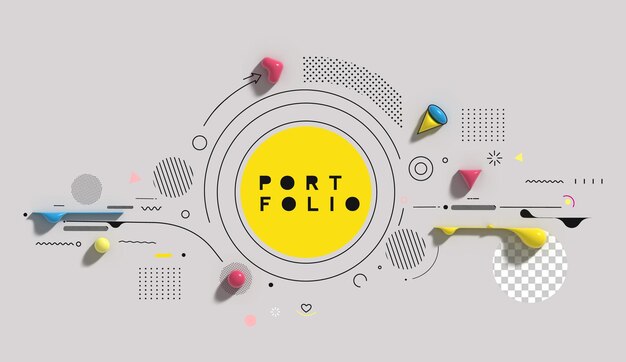 Fondo abstracto Ilustración digital 3d Diseño de carteles Psd transparente