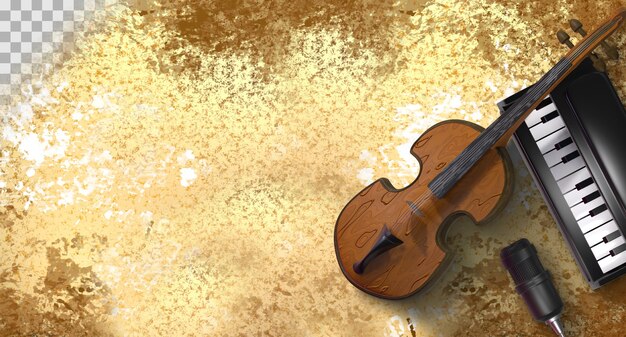 Fondo abstracto de música antigua. Representación 3d