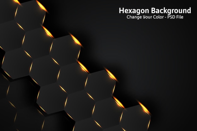 Fondo abstracto del neumorfismo del hexágono de oro
