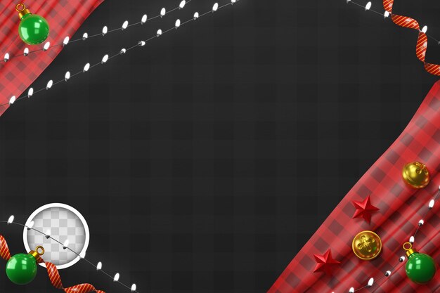 Fondo con adornos navideños Ilustración 3d