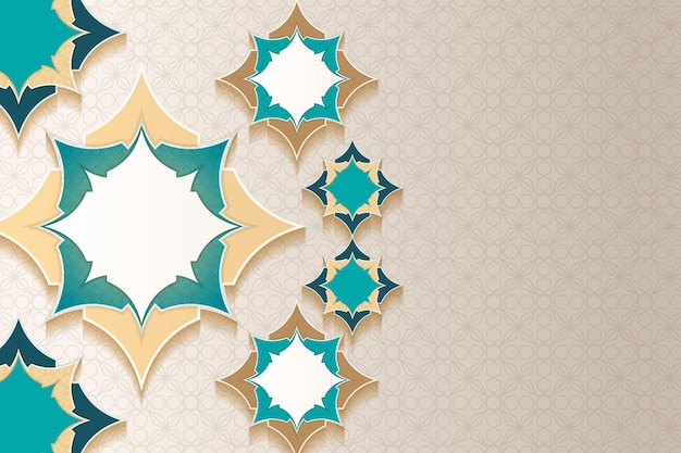 Fondo de arco islámico de lujo con patrón de adorno decorativo