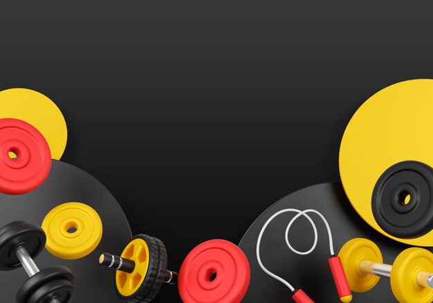 Fondo de artículos de fitness