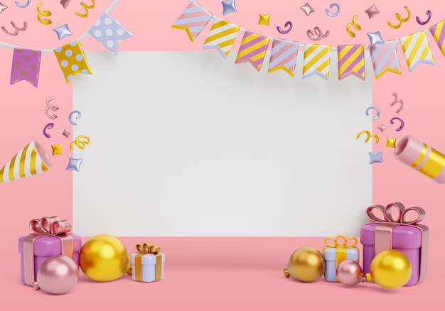 Fondo de banner en blanco de ventas de cumpleaños