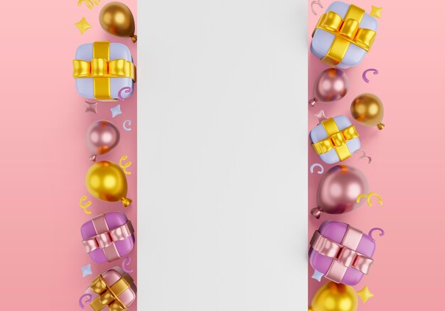 Fondo de banner en blanco de ventas de cumpleaños
