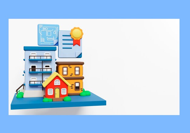 Fondo de banner en blanco de ventas inmobiliarias