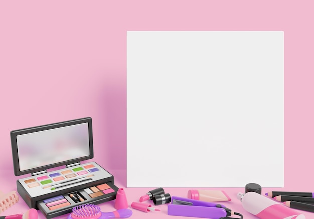 PSD gratuito fondo de banner en blanco de ventas de maquillaje