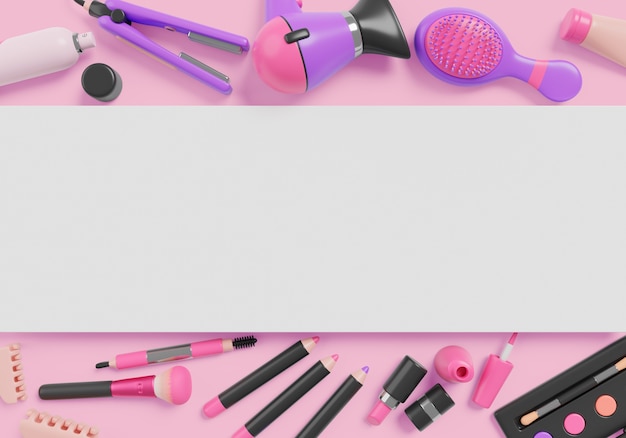 Fondo de banner en blanco de ventas de maquillaje