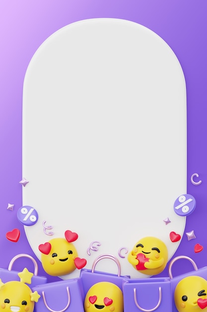 Fondo de banner en blanco vertical de compras