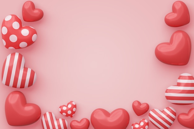 Fondo de la celebración del día de San Valentín 3D