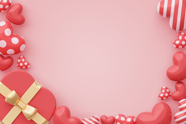 fondo de celebración del día de san valentín 3d