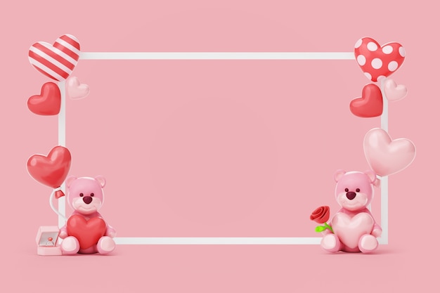 Fondo de la celebración del día de San Valentín 3D