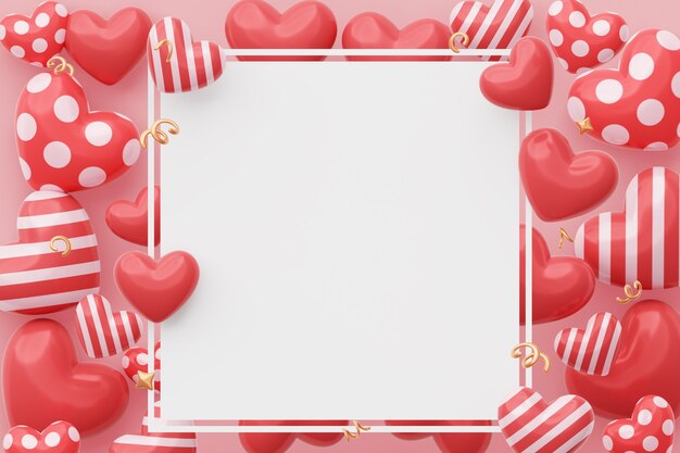 Fondo de la celebración del día de San Valentín 3D