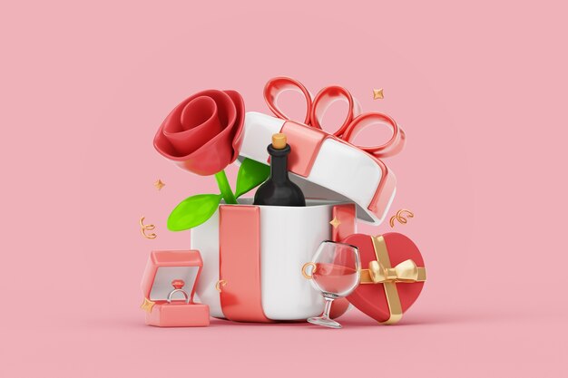 Fondo de la celebración del día de San Valentín 3D