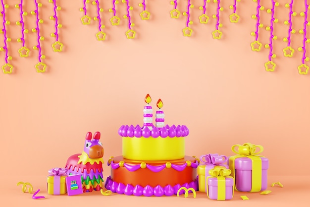 fondo de cumpleaños 3d