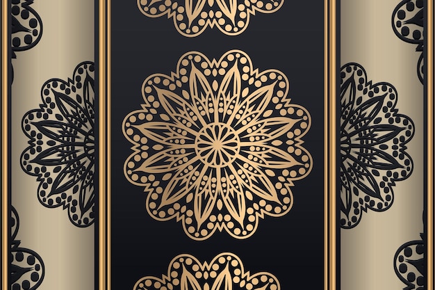 Fondo de diseño de mandala ornamental de lujo en color oro