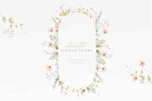 PSD gratuito fondo floral acuarela con delicados arreglos florales