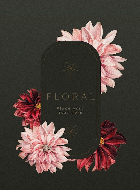 PSD gratuito fondo floral con hermosas flores y hojas aisladas