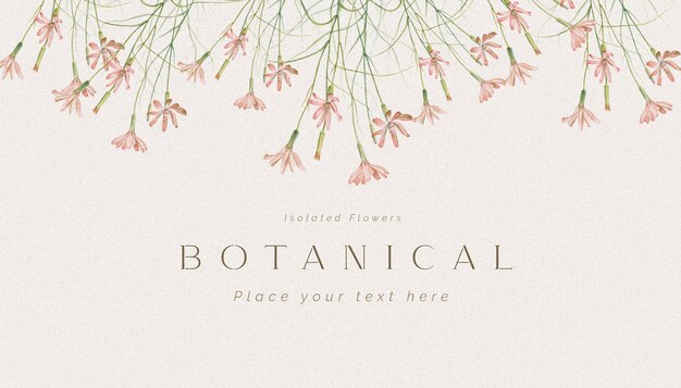 Fondo floral con hermosas flores y hojas aisladas