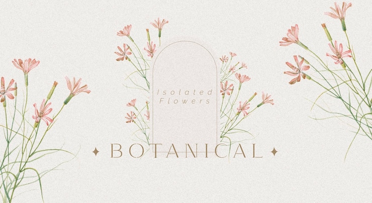 PSD gratuito fondo floral con hermosas flores y hojas aisladas