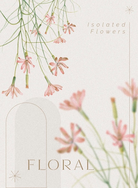 Fondo floral con hermosas flores y hojas aisladas