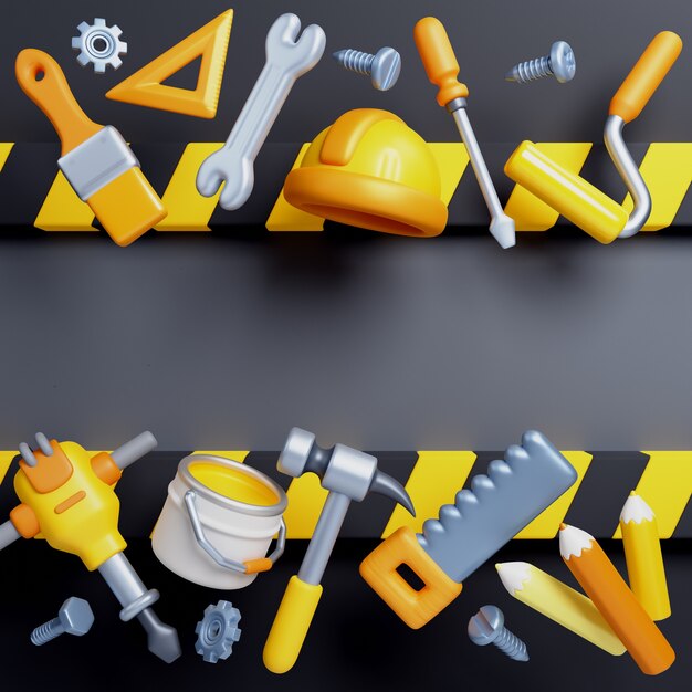 Fondo de herramientas de ingeniero del día del trabajo