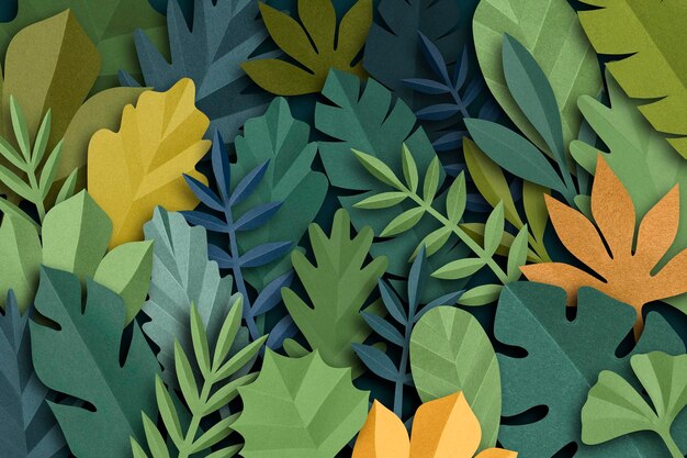 Fondo de hoja de papel artesanal psd en tono verde