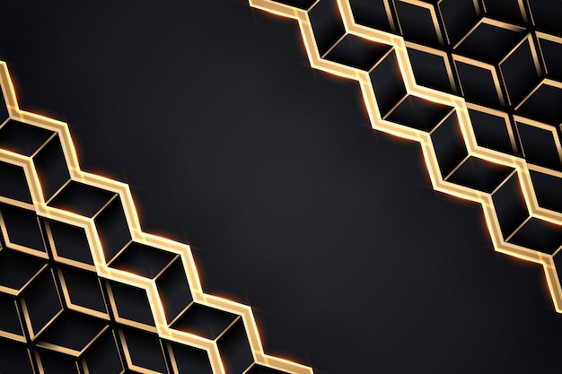 Fondo de lujo abstracto con ilustración de vector de diseño geométrico resplandor