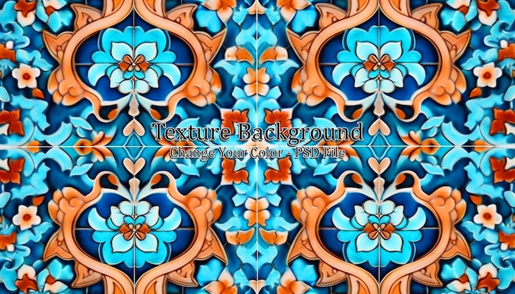 PSD gratuito fondo de mosaico con adornos orientales imagen generada por ai