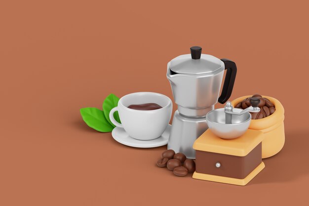 PSD gratuito fondo de naturaleza muerta de café