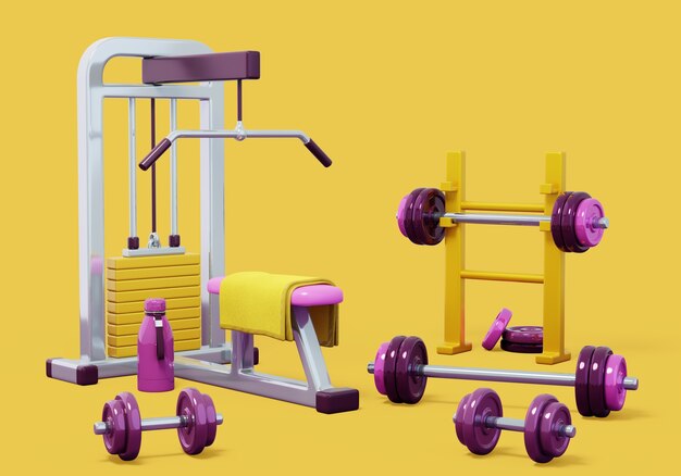 Fondo de naturaleza muerta de equipo de gimnasio