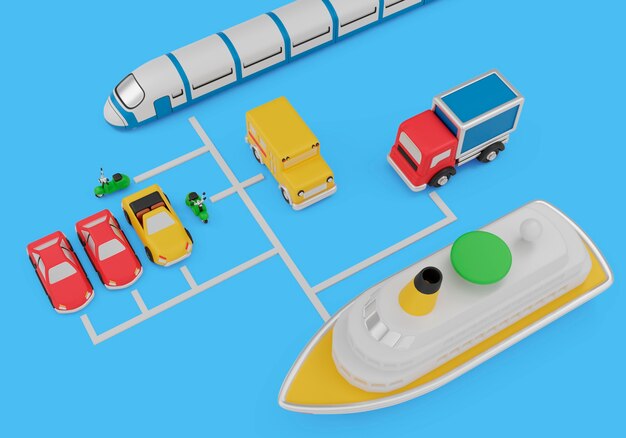 Fondo de naturaleza muerta de transporte