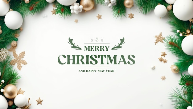 PSD gratuito fondo de navidad feliz realista con decoración navideña