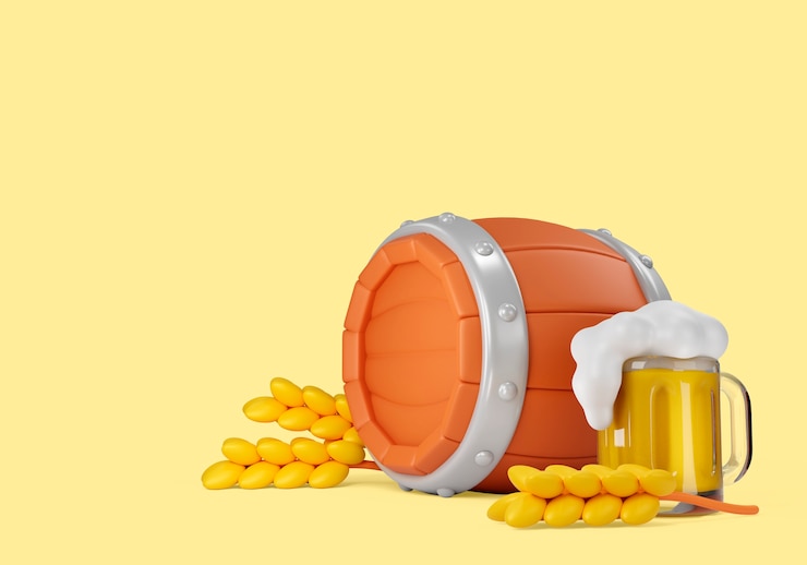 PSD gratuito fondo de oktoberfest con barril y taza