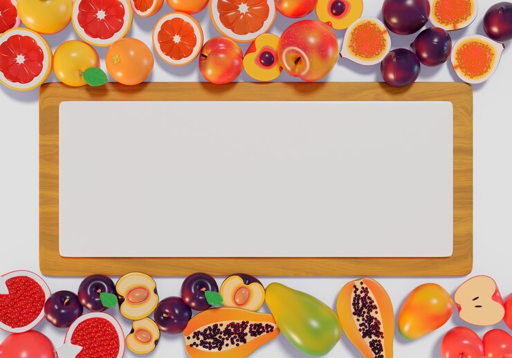 PSD gratuito fondo de una pancarta en blanco para la venta de frutas