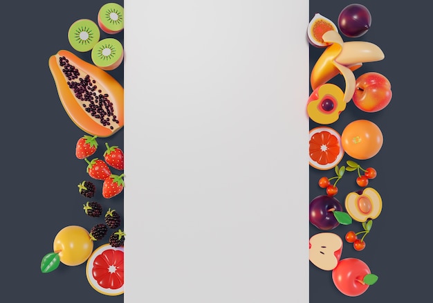 Fondo de una pancarta en blanco para la venta de frutas