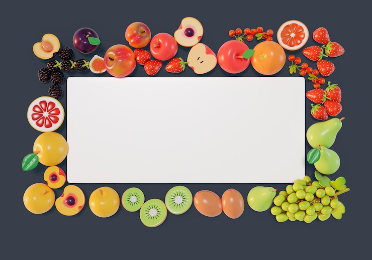 PSD gratuito fondo de una pancarta en blanco para la venta de frutas