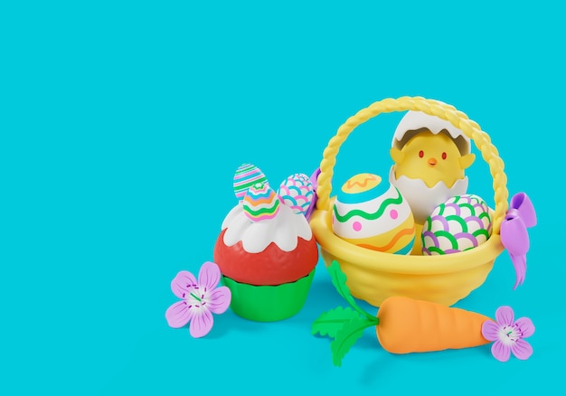 PSD gratuito fondo de pascua con huevos decorados