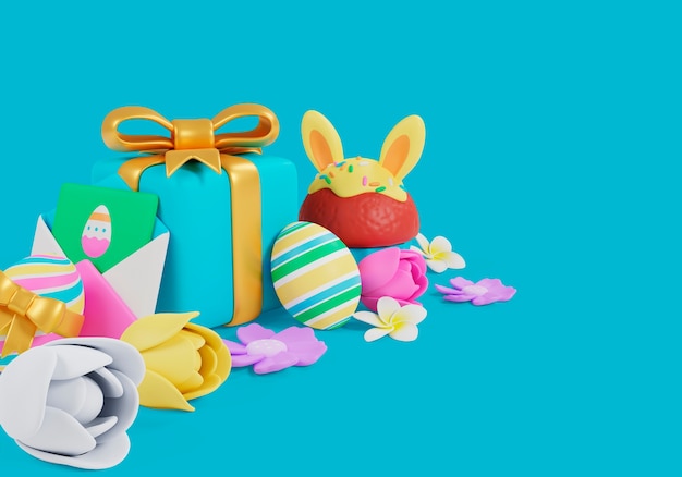 Fondo de Pascua con huevos decorados